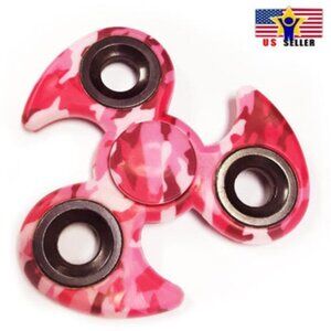 Pinwheel Tri Three Sides Arm Ceramic Fidget Fast Spin Multi Pink Camo Army Wing